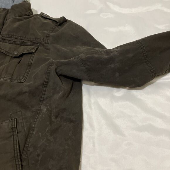 Levi's Hooded Sherpa Lined Trucker Jacket Hoodie Brown Mens L Workwear Outdoor - Picture 6 of 10